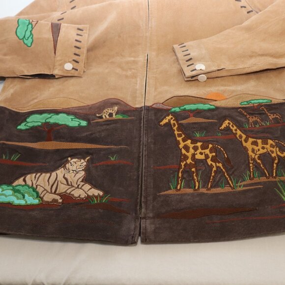 Quacker Factory Women's Safar Suede Full Zip Jacket Size Med NWT Giraffe Tiger - Picture 6 of 10
